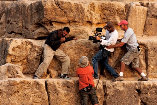 Michael Bay shooting at the Pyramids of Giza