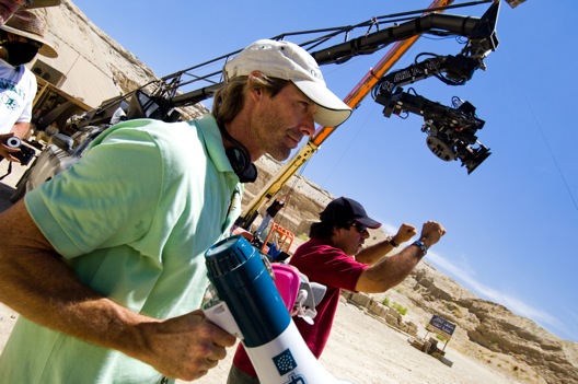 Michael Bay shooting on the set of Transformers Revenge of the Fallen