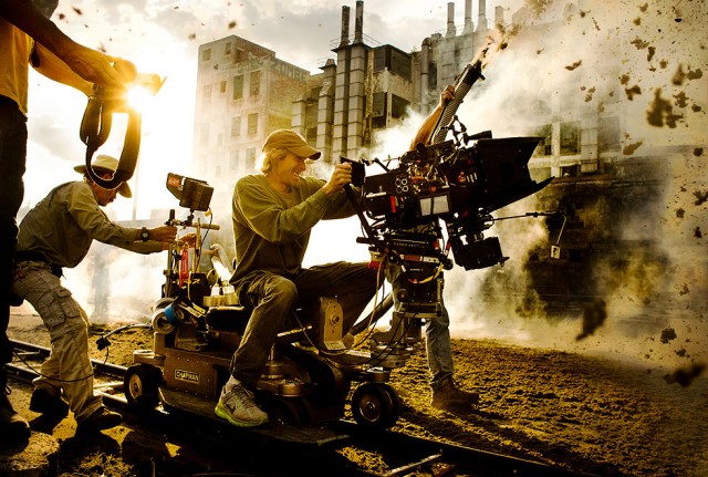 Michael Bay on the Set of Transformers 4 The Age of Extinction.